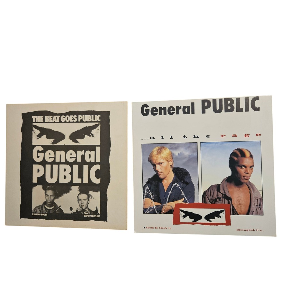 General Public ...All The Rage Vintage 1984 Promo Flat Album Poster 12x12 I.R.S